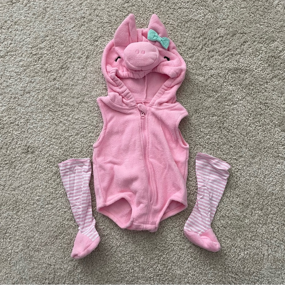 Infant Hooded Piglet Costume, 0-6 Months